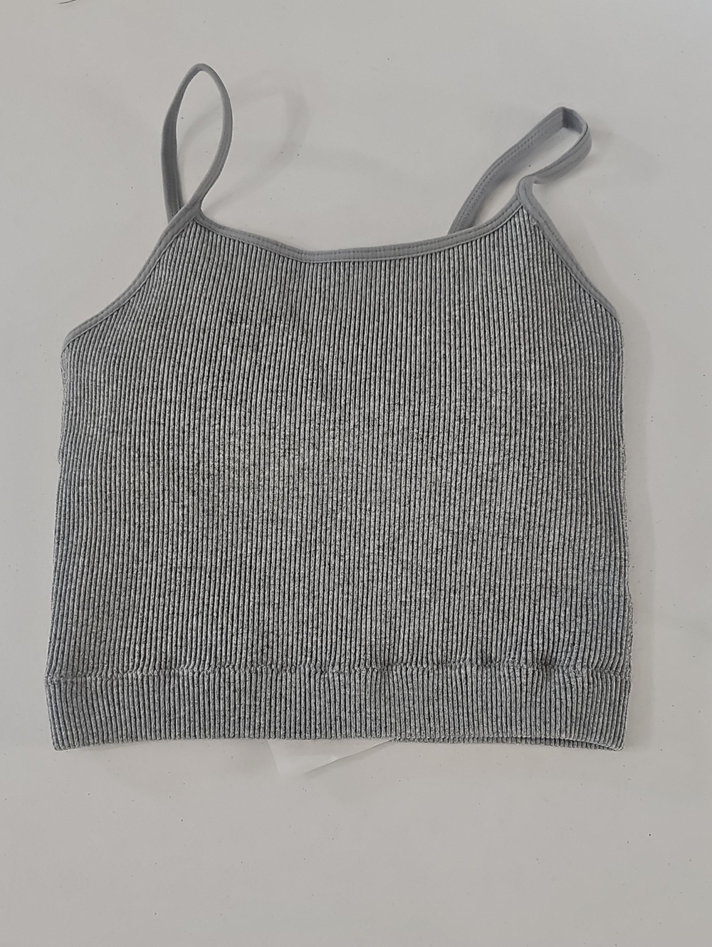 Zenana Outfitters Ribbed Spaghetti-Strap Tank - Gray